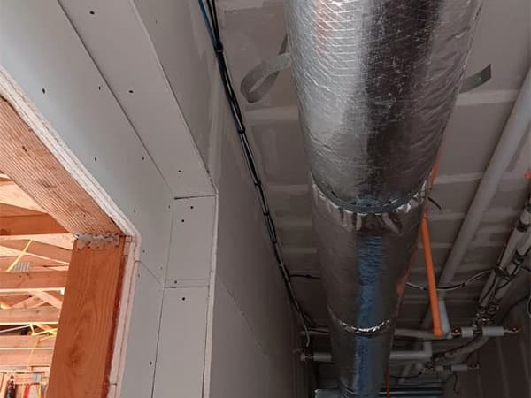 New HVAC ductwork installation in attic during air conditioning system upgrade AC replacement of older outdoor unit – Granite Bay HVAC service